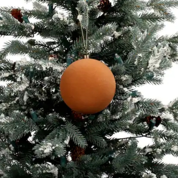 Michael's 4" Flocked Shatterproof Ball Ornaments by Ashland®- Brown - Picture 3 of 3